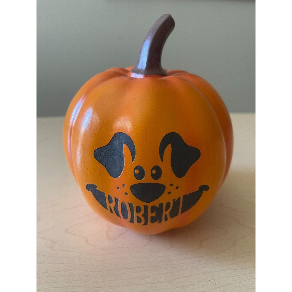 5.5" Artificial Pumpkin Personalized with the name "Robert"
